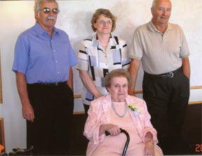 Allan, Lee and Roger with Aunt Sella